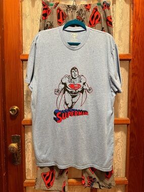 DC Comics Superman Light Blue & Gray Men’s Pajama Set - XL